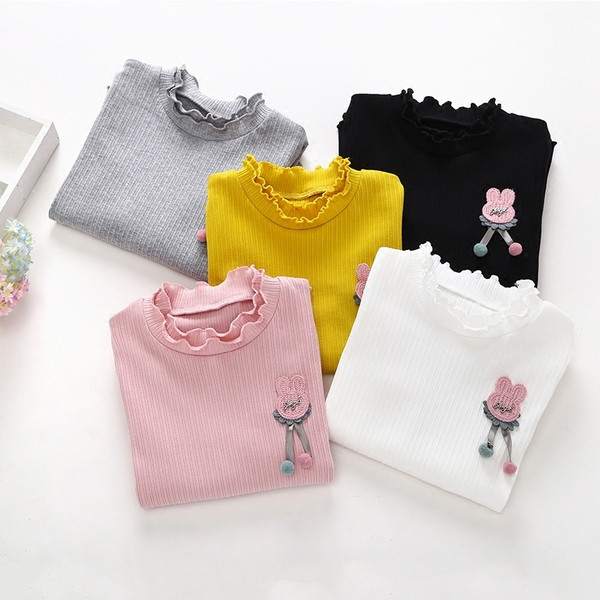 Tavaszi gyerekblúz lányoknak több színben 3D elemmel