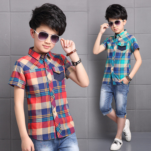 Alkalmi gyerek kockás ing két színben