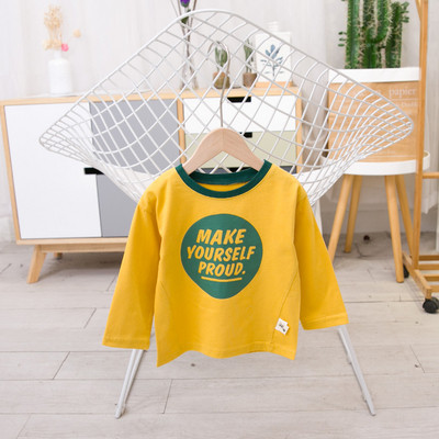 Gyerek blúz fiúknak O-alakú gallérral és feliratokkal, két színben