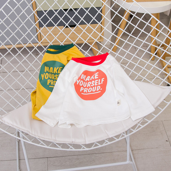 Gyerek blúz fiúknak O-alakú gallérral és feliratokkal, két színben