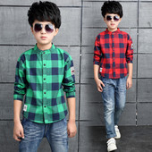 Modern gyerek kockás ing emblémával, két színben