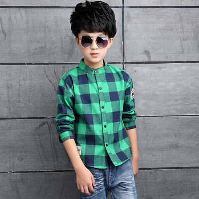 Modern gyerek kockás ing emblémával, két színben