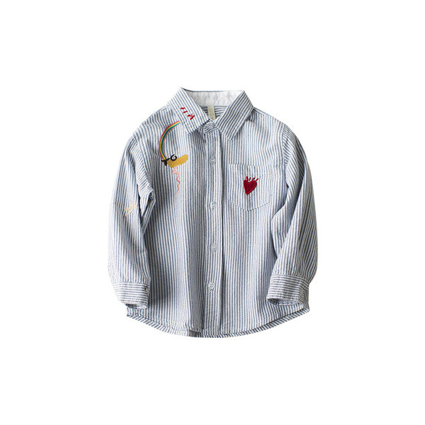 Modern csíkos gyereking fiúknak hímzéssel