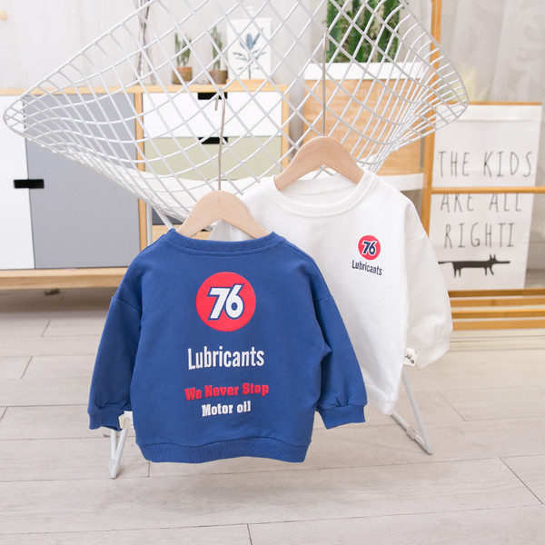 Alkalmi gyerek blúz fiúknak kék és fehér felirattal