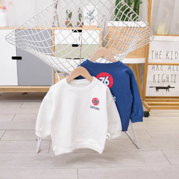 Alkalmi gyerek blúz fiúknak kék és fehér felirattal