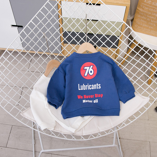 Alkalmi gyerek blúz fiúknak kék és fehér felirattal