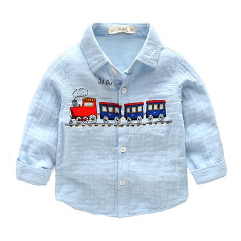 Модерна детска риза с бродерия в три цвята