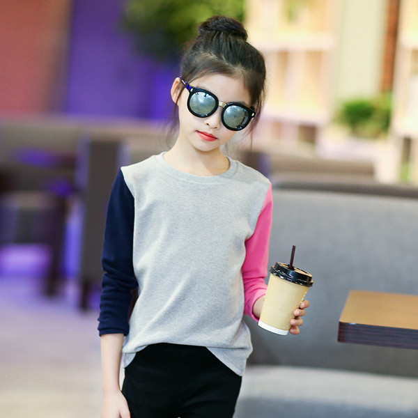 Lezser gyerekblúz lányoknak szürke színben