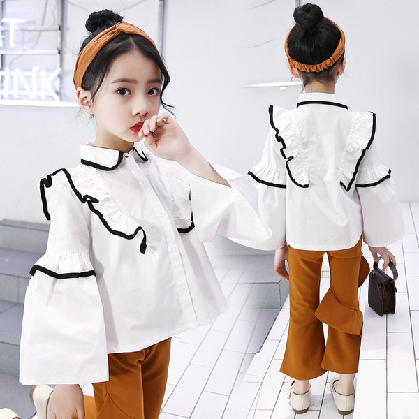 Κομψό παιδικό πουκάμισο για κορίτσια σε τρία χρώματα