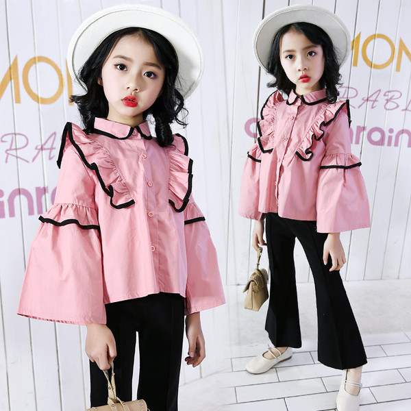 Κομψό παιδικό πουκάμισο για κορίτσια σε τρία χρώματα