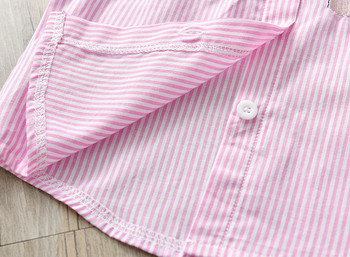 Παιδικό πουκάμισο ριγέ  με κέντημα σε δύο χρώματα