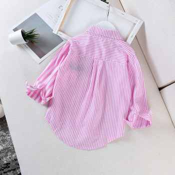 Παιδικό πουκάμισο για κορίτσια σε ροζ και μπλε χρώμα