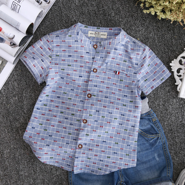 Modern, kék színű gyerek ing