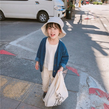 Семпла детска блуза с дълъг ръкав в два цвята изчистен модел