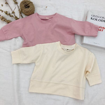 Семпла детска блуза с дълъг ръкав в два цвята изчистен модел