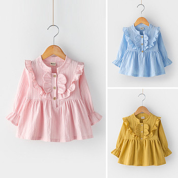 Παιδικό πουκάμισο για κορίτσια με κεντήματα σε τρία χρώματα