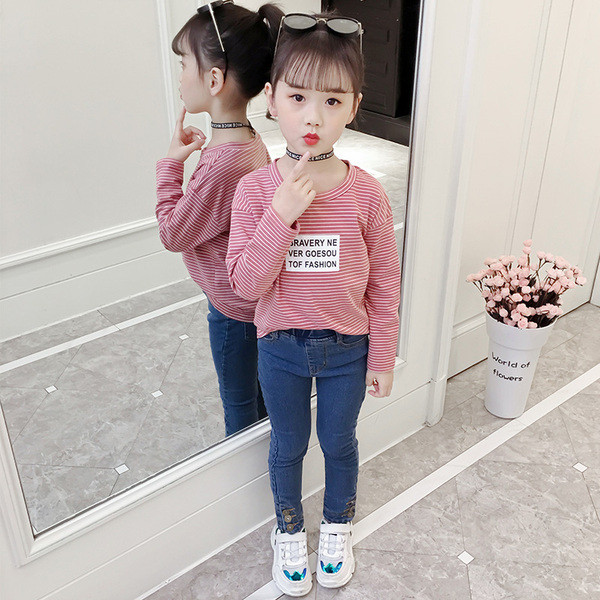 Modern gyerek blúz lányoknak három színben, mintával