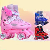 NEW Children`s roller skates for girls and boys with helmet and knee pads