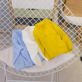 Детска ежедневна блуза за момчета в син, жълт и бял цвят