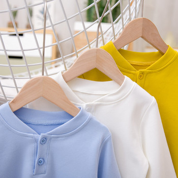 Παιδική καθημερινή μπλούζα για αγόρια σε μπλε, κίτρινο και λευκό χρώμα
