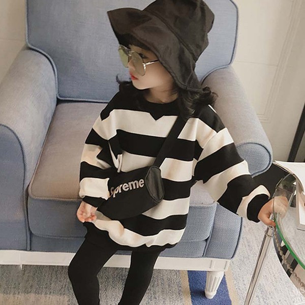 Lezser gyerek blúz lányoknak széles modell két színben