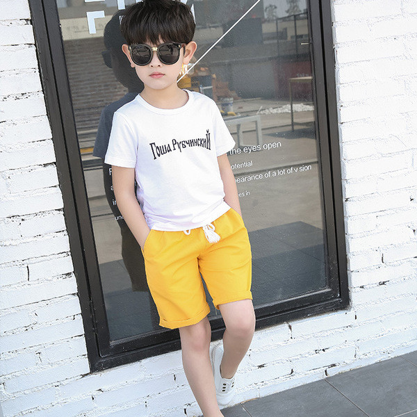 Παιδικά σορτς για αγόρια με δεσμούς και τσέπες σε πέντε χρώματα