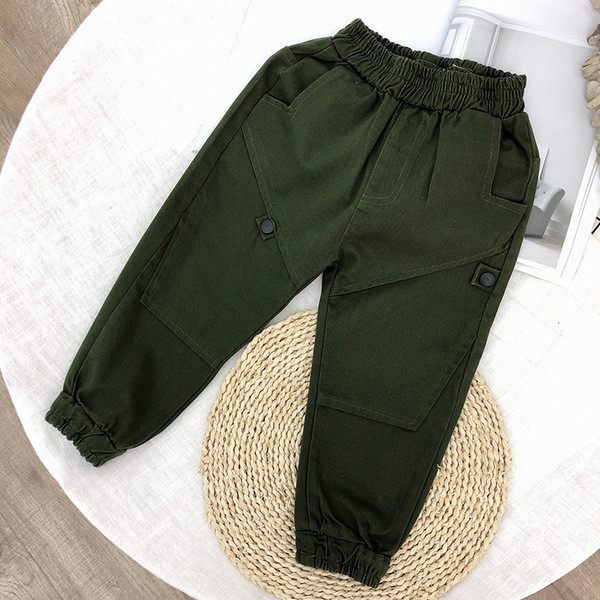 Pantaloni copii moderni pentru baieti cu buzunare in doua culori