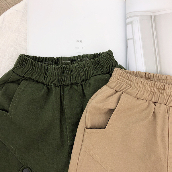 Pantaloni copii moderni pentru baieti cu buzunare in doua culori