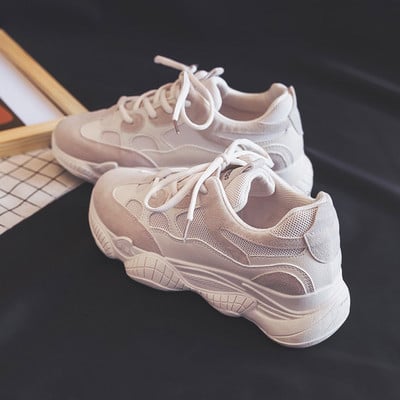 Stílusos női tornacipő két színben, magas talppal