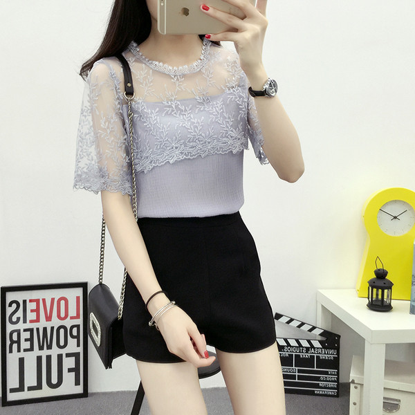 Stílusos női csipkeblúz négy színben