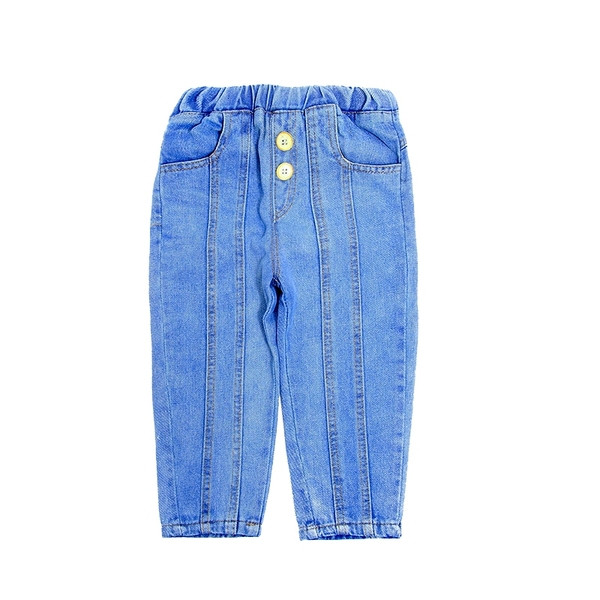 Gyerek farmer fiúknak gombokkal és zsebekkel széles modell