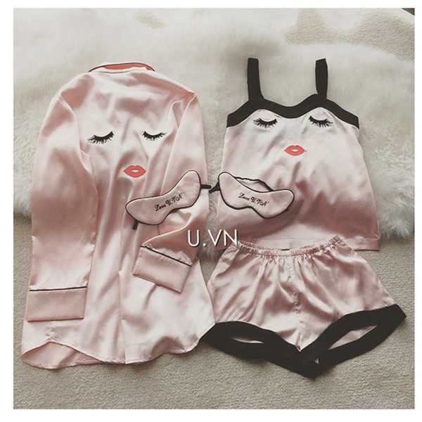 Set modern din patru părți în roz