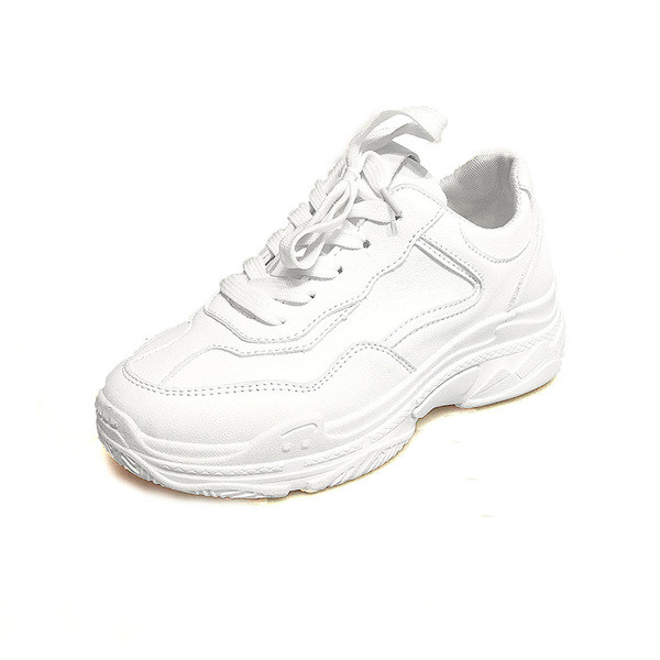 Női topikális tornacipő magas talppal, fehér színben