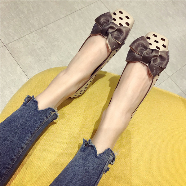 Női tavaszi cipő három színben, szalaggal