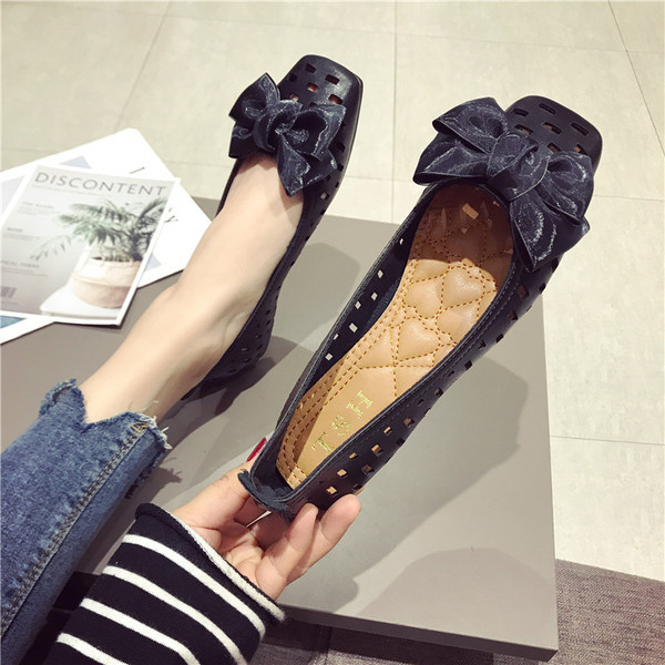 Női tavaszi cipő három színben, szalaggal