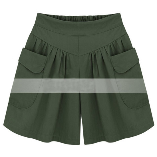 Ежедневни дамски къси панталони в три цвята широк модел