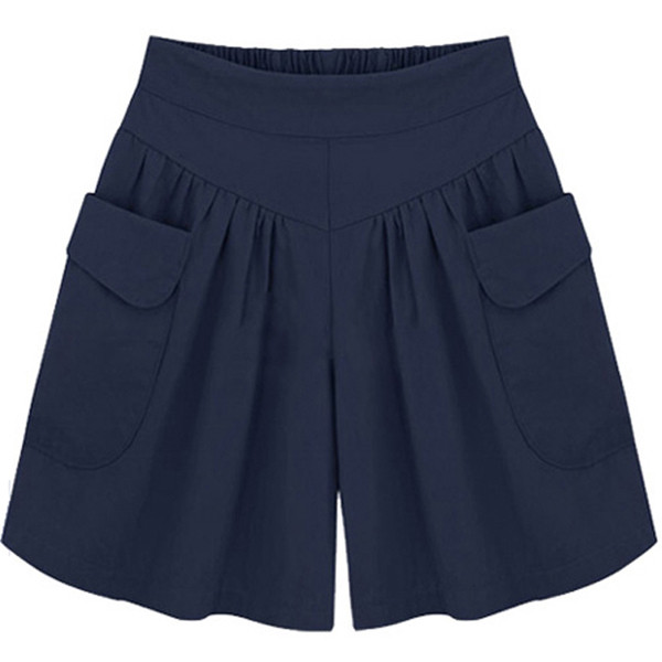 Ежедневни дамски къси панталони в три цвята широк модел