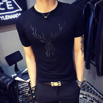 Ανδρικό trendy μοντέλο T-shirt Slim σε μαύρο και άσπρο χρώμα