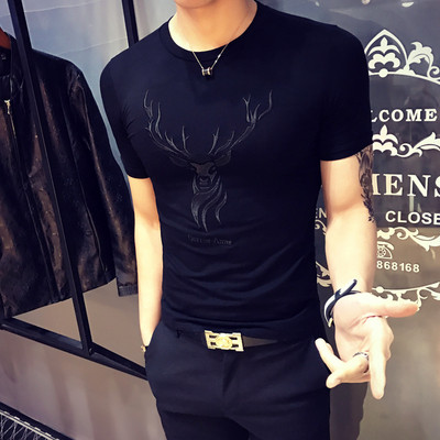 Férfi modern pólómodell Slim fekete-fehér színben