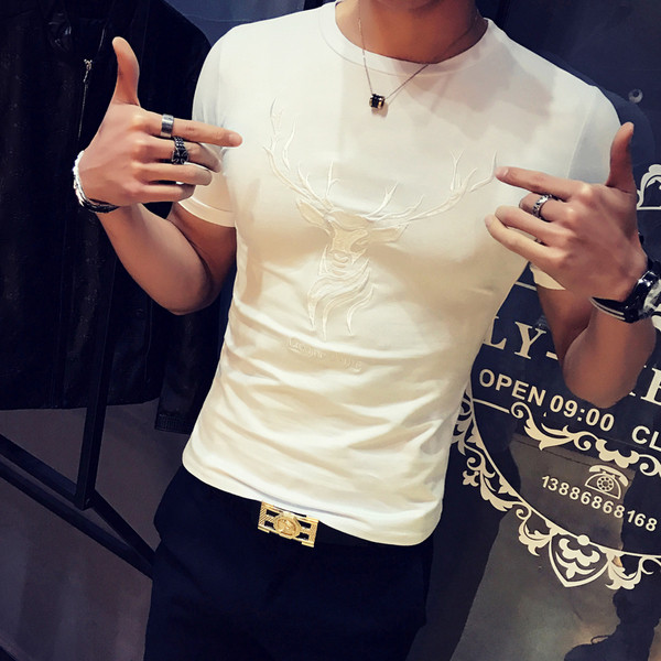 Férfi modern pólómodell Slim fekete-fehér színben