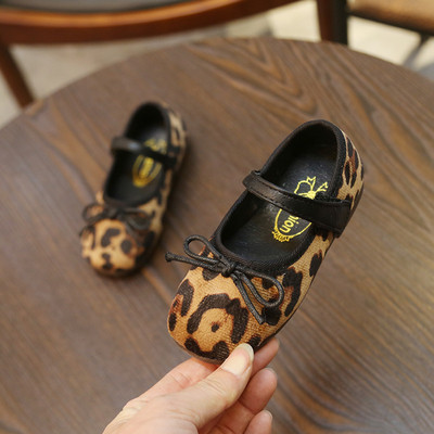 Καθημερινά παιδικά παπούτσια για κορίτσια μελεοπάρδαλη τύπωμα και κορδέλα