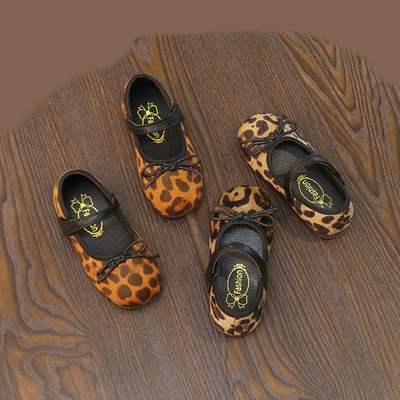 Καθημερινά  παιδικά παπούτσια για κορίτσια μελεοπάρδαλη τύπωμα και κορδέλα