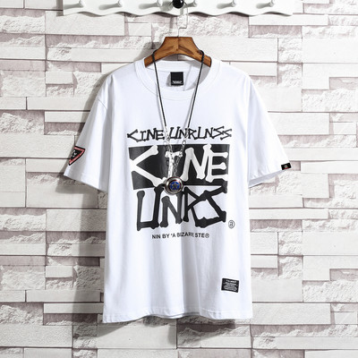 Ανδρικά μπλουζάκια με κοντό μανίκι και επιγραφές σε μαύρο και άσπρο χρώμα