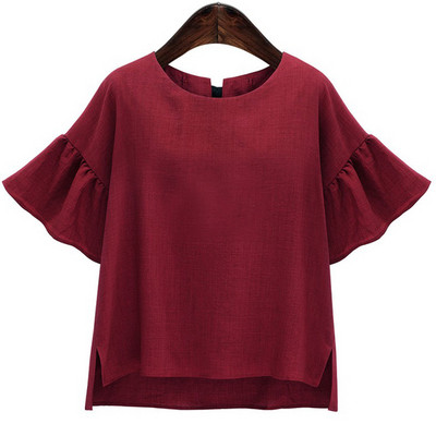 Stílusos női aszimmetrikus blúz, hátul szalaggal