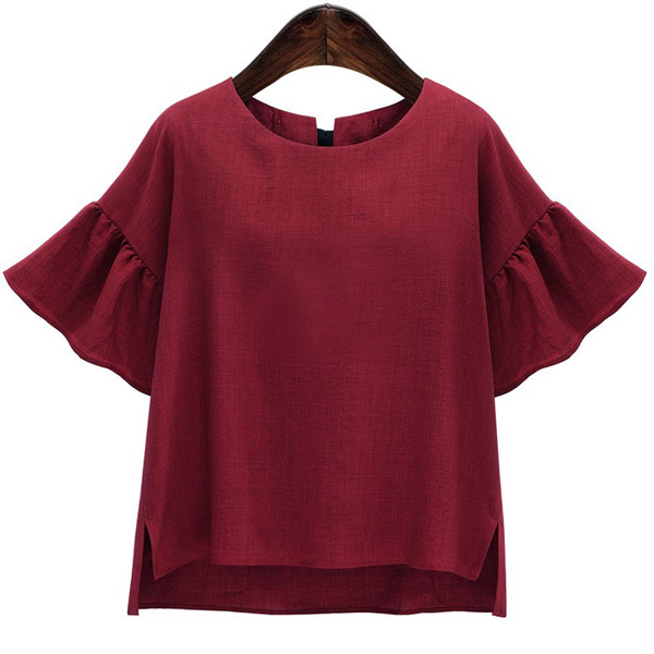 Stílusos női aszimmetrikus blúz, hátul szalaggal