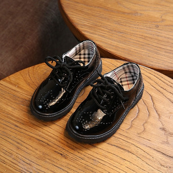 Ежедневни детски обувки за момичета от еко кожа в черен цвят
