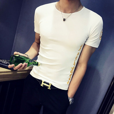 Férfi modern pólómodell Slim két színben hímzéssel