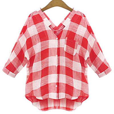 Μοντέρνο ασύμμετρο γυναικείο πουκάμισο ευρύ μοντέλο