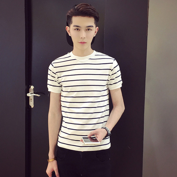 Férfi csíkos póló rövid ujjal, három színben