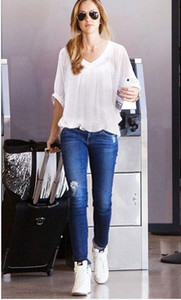 Modern női blúz három színben V-nyakkal